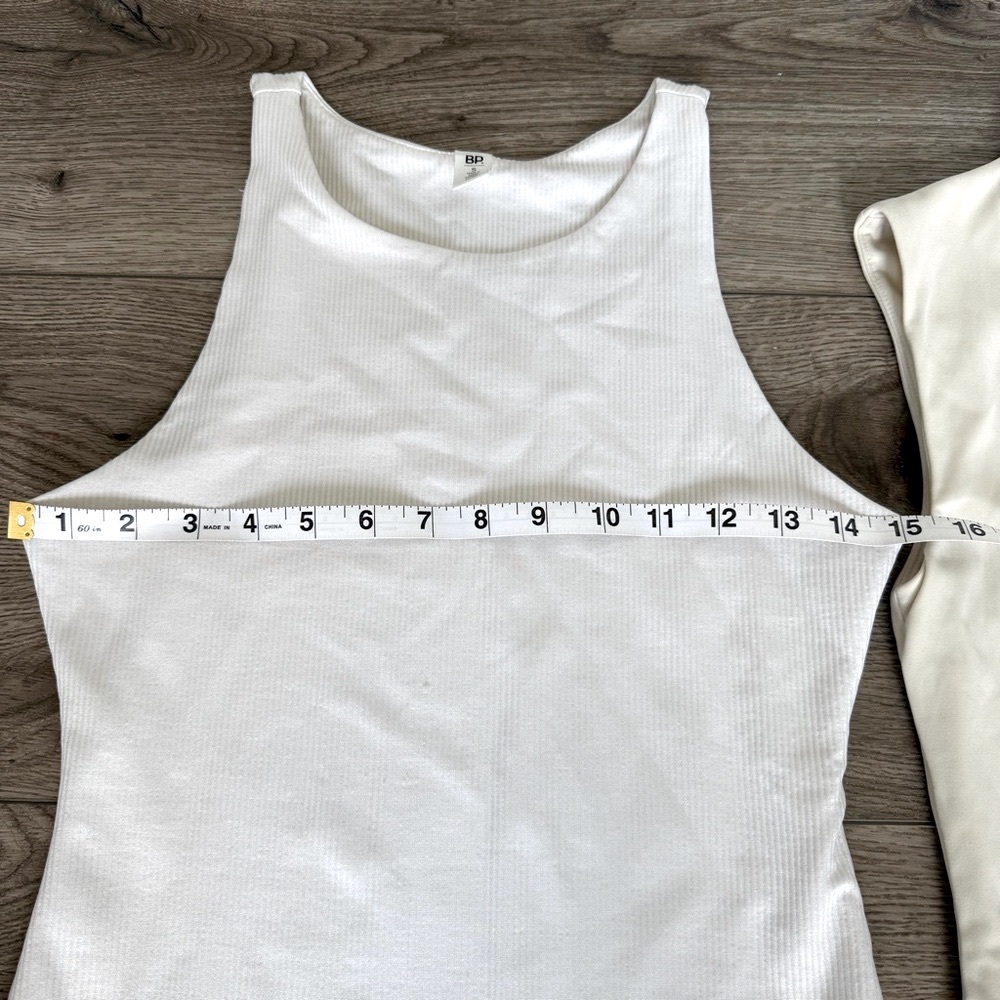Set of 2 Cream and White Size Small Bodysuits from Open Edit and Bp - Picture 12 of 12
